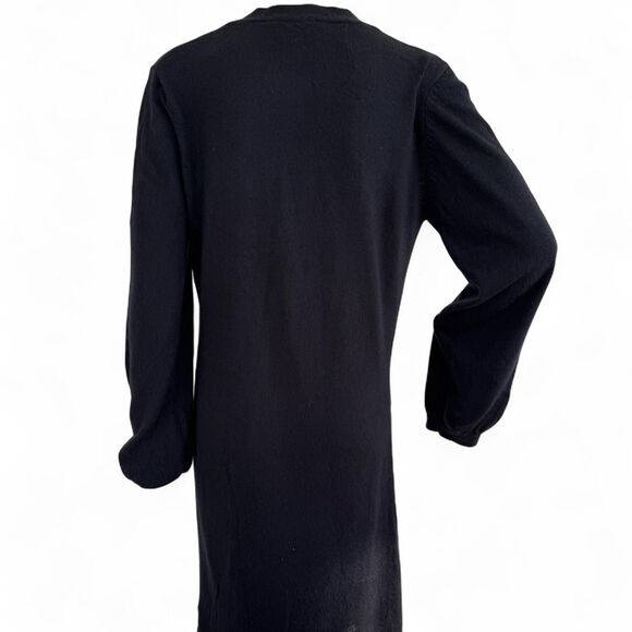 Morgan McFeeters Black Dress Long Sleeve Neck Bow M Viscose Angora Cashmere Wool - Picture 4 of 7